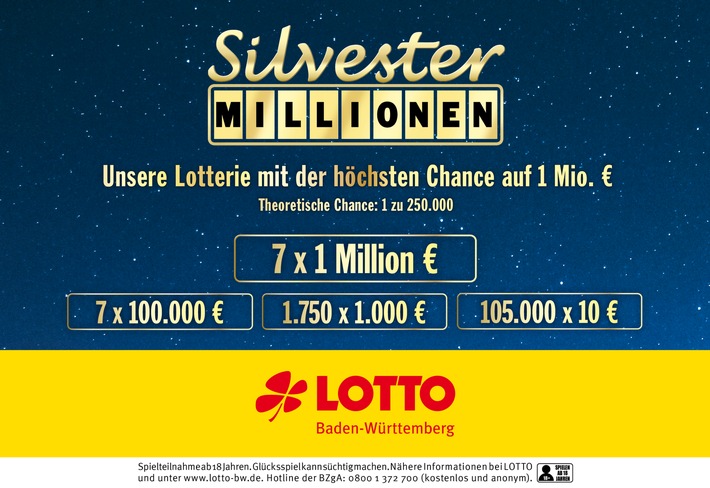 Lotterie Silvester-Millionen glänzt mit noch mehr Gewinnen