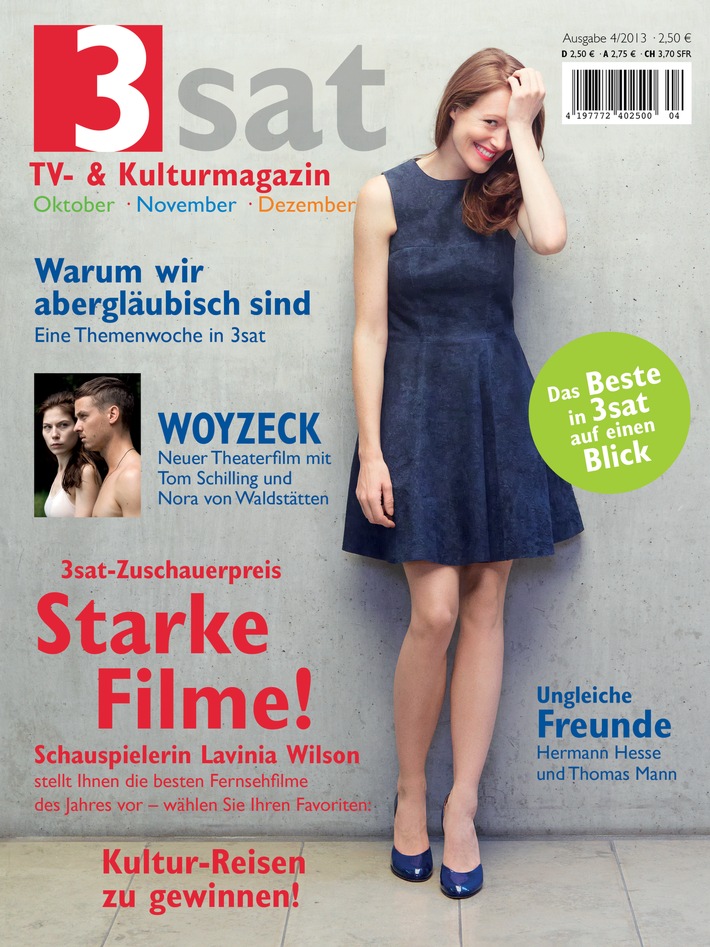 Starke Themen, starke Filme  Die Ausgabe des "3sat TV- & Kulturmagazins" für die Monate Oktober bis Dezember ist ab 20. September im Handel erhältlich (BILD)