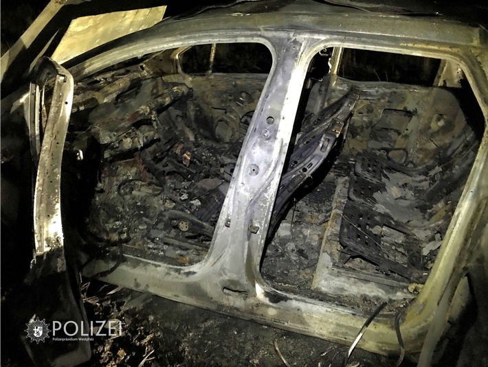 POL-PPWP: Auto entwendet und in Brand gesetzt