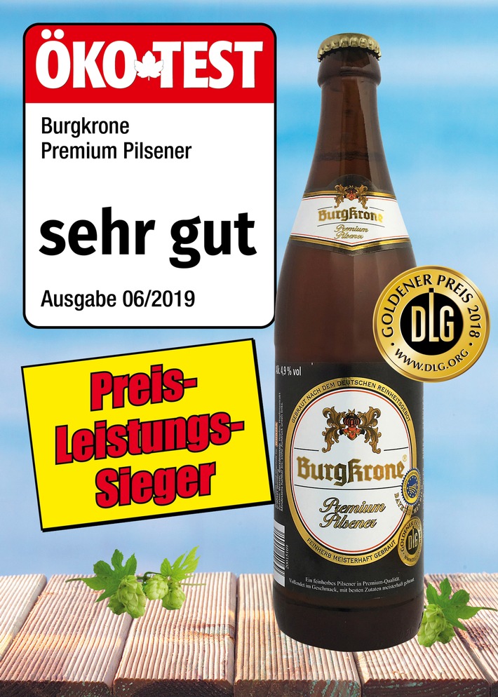 NORMA: Der Vatertag kann kommen - das Verbrauchermagazin Öko-Test gibt dem Burgkrone Premium Pilsener die Note "sehr gut" / Der Discounter aus Nürnberg hat das perfekte Feiertagsbier (FOTO)