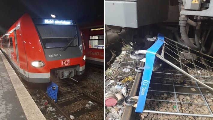 Bundespolizeidirektion München: S-Bahn kollidiert mit im Gleis liegenden Rollwagen: Keine Verletzten - nur Sachschaden