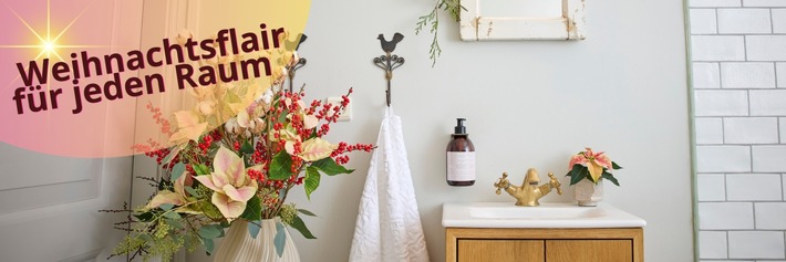 Weihnachtsflair für jeden Raum: Deko-Ideen mit Poinsettien für Flur, Bad und Schlafzimmer