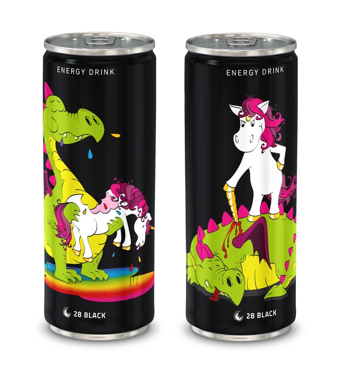 Und täglich grüßt das Fabeltier / Energy Drink 28 BLACK verlost Einhorn-Dosen (FOTO)