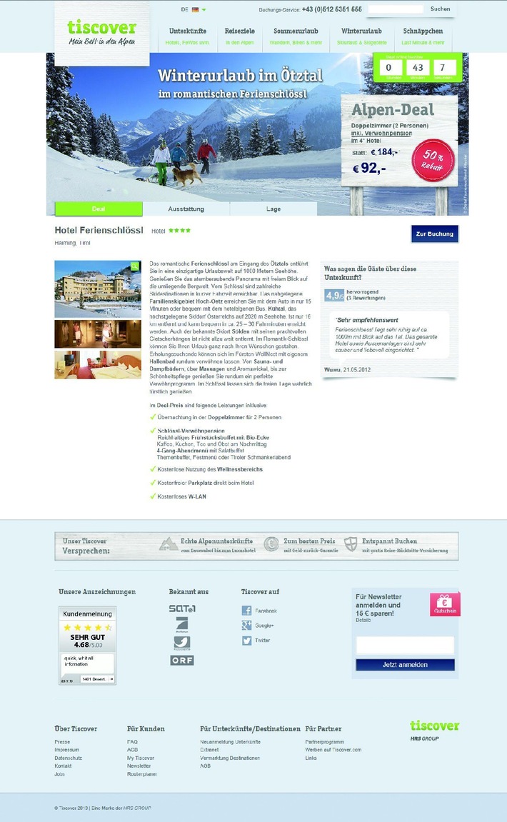 Tiscover Alpen-Deals: Top-Unterkünfte zum Schnäppchenpreis - BILD