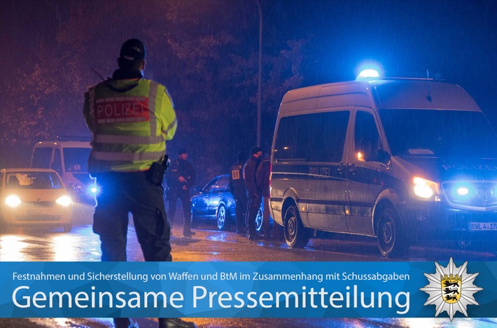 LKA-BW: Gemeinsame Pressemitteilung der StA Stuttgart, des PP Ulm und des LKA BW: Festnahmen und Sicherstellung von Waffen und Betäubungsmitteln im Zusammenhang mit den Schussabgaben im öffentlichen Raum