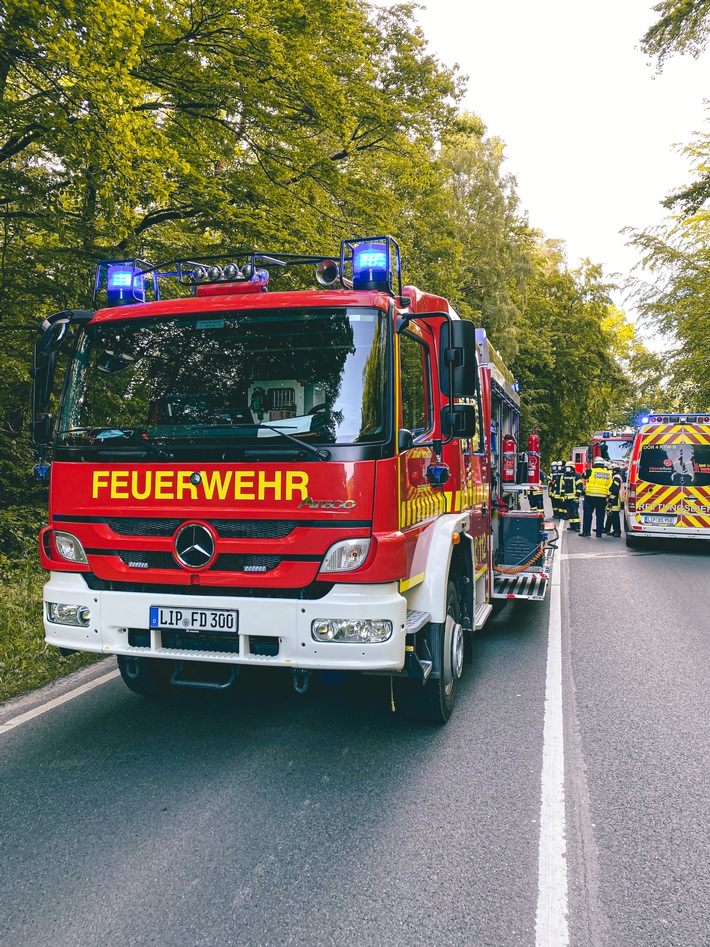 FW-DT: Alleinunfall - eine Person verletzt