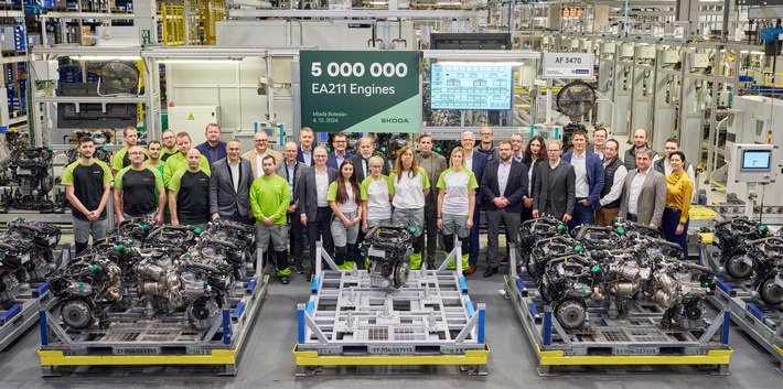 Škoda feiert 125 Jahre Motorenentwicklung und -produktion sowie 15 Millionen gebaute Einheiten