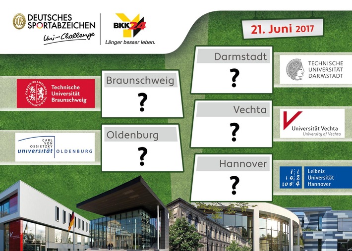Sportabzeichen-Uni-Challenge sucht die fitteste Uni / Hannover, Oldenburg, Vechta, Braunschweig und Darmstadt treten an