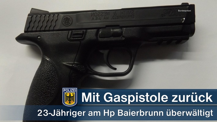 Bundespolizeidirektion München: Mit Gaspistole zurück: 23-Jähriger bewaffnet sich nach Streit in S-Bahn