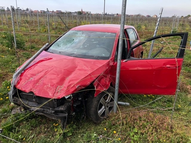 POL-PDLD: Verkehrsunfall im Weinberg