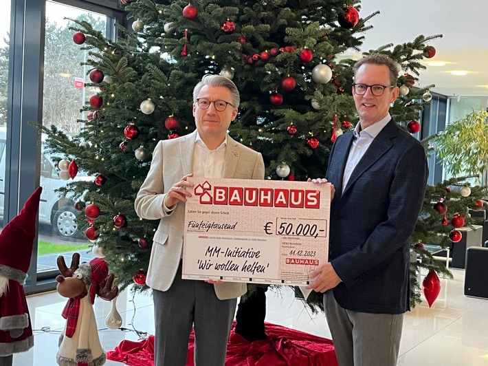 BAUHAUS spendet 50.000 Euro an Mannheimer Initiative „Wir wollen helfen e.V.“