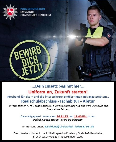 POL-EL: A30 / Bad Bentheim - Schülerpraktikanten erleben Praxistag bei Verkehrskontrolle