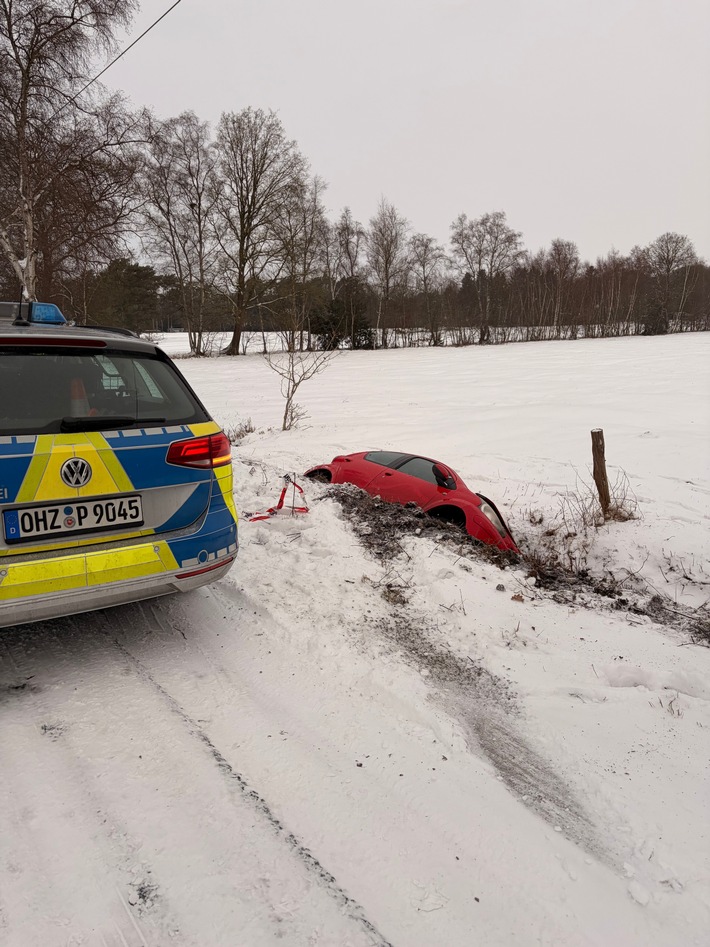 POL-VER: Zahlreiche witterungsbedingte Verkehrsunfälle in den Landkreisen Verden und Osterholz