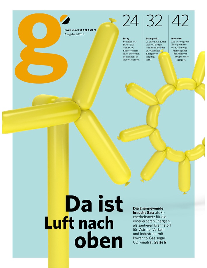 Gasbranche launcht neues Printmagazin &quot;g&quot; / Titel zeigt Rolle von Gas im Energiesystem der Zukunft auf