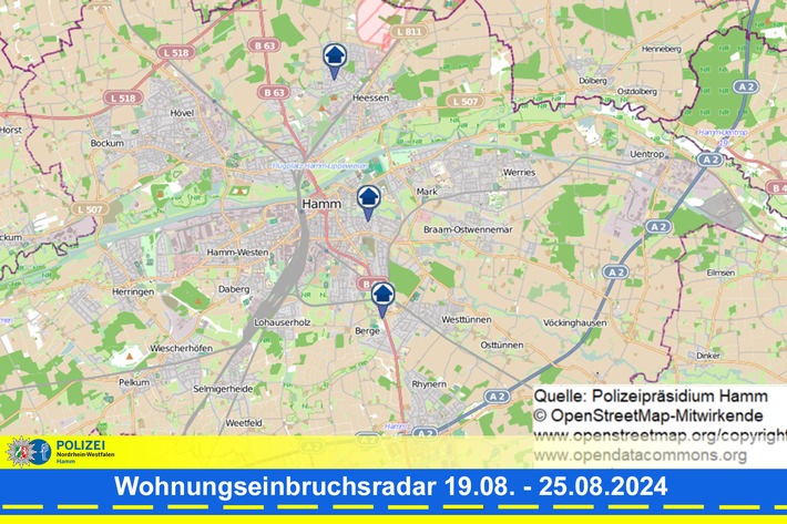 POL-HAM: Wohnungseinbruchsradar Hamm für die Woche vom 19. August bis 25. August