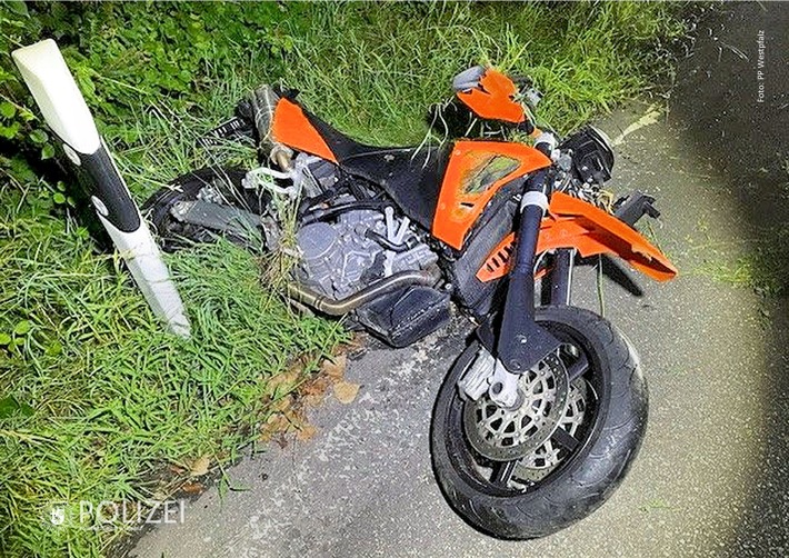 POL-PPWP: Mit gestohlenem Motorrad Unfall gebaut