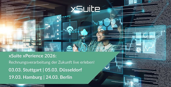 xSuite über E-Rechnung und KI-basierte Rechnungsbearbeitung auf der Roadshow xPerience 2026