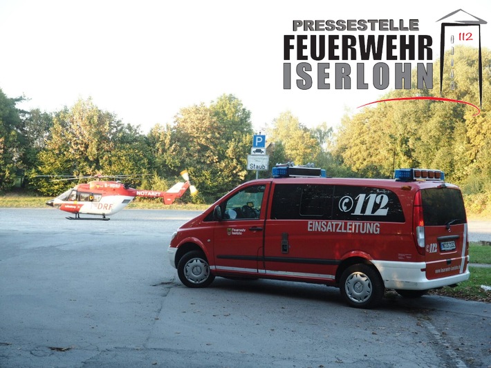 FW-MK: Rettungshubschrauber landet in der Iserlohner Heide