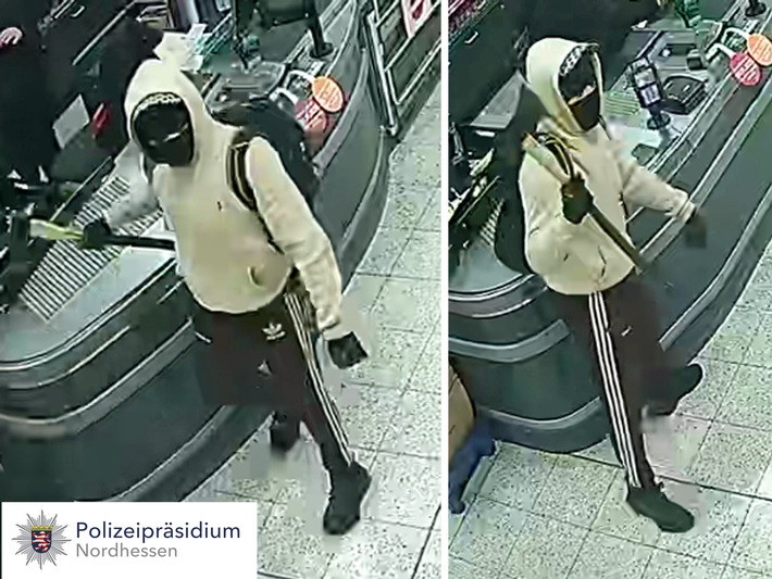 POL-KS: Öffentlichkeitsfahndung nach Raub mit Axt auf Fuldataler Supermarkt: Zeugen gesucht