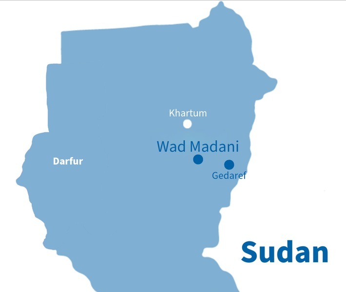 Die Menschen im Sudan finden kaum noch einen sicheren Ort im Land. Die Stadt Gedaref, das letzte sichere humanitäre Drehkreuz für Hilfsorganisationen im Land, könnte als Nächstes angegriffen werden. / Weiterer Text über ots und www.presseportal.de/nr/50131 / Die Verwendung dieses Bildes für redaktionelle Zwecke ist unter Beachtung aller mitgeteilten Nutzungsbedingungen zulässig und dann auch honorarfrei. Veröffentlichung ausschließlich mit Bildrechte-Hinweis.