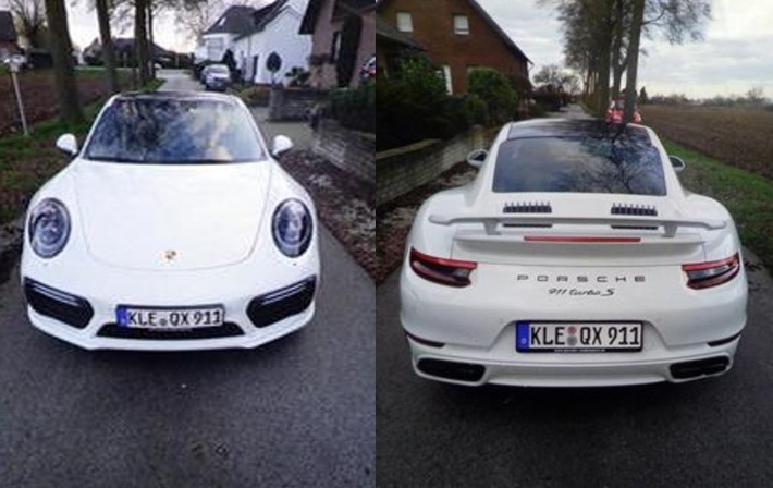 POL-KLE: Emmerich - Weißer Porsche 911 mit dem Kennzeichen KLE-QX911 gestohlen