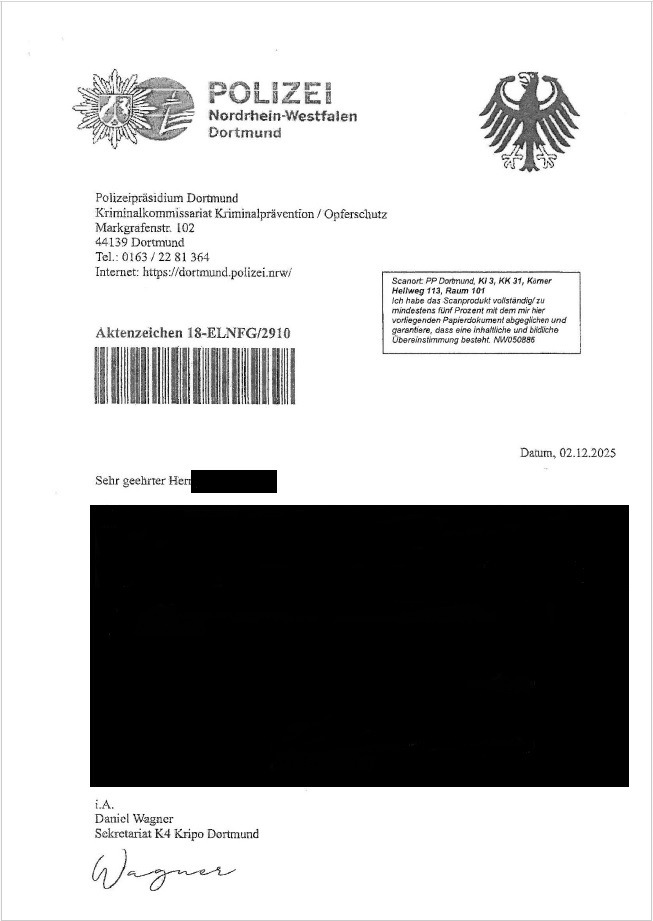 POL-DO: Alte Betrugsmasche mit neuem Dreh: Polizei warnt vor angeblichen Polizei-E-Mails