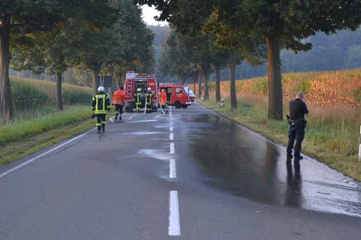 POL-HI: Nach Wildunfall Einsatz der Feuerwehr erforderlich