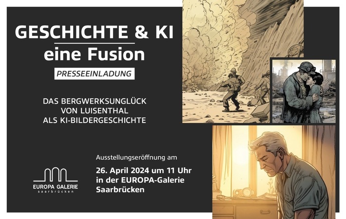 Einladung: Ausstellungseröffnung „Historie & KI – eine Fusion“ in der EUROPA-Galerie Saarbrücken / 26. April