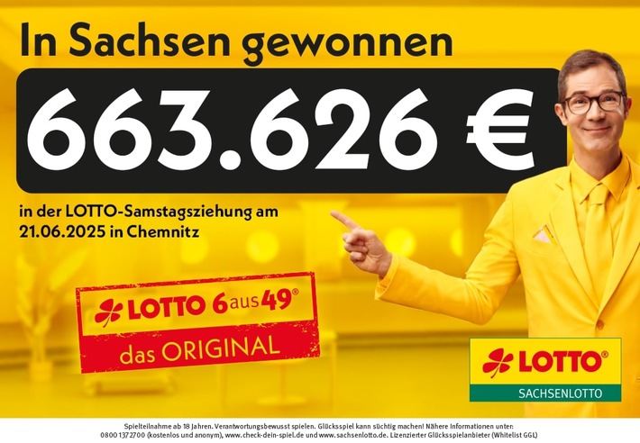 663.626 Euro bei LOTTO 6aus49 in Chemnitz gewonnen