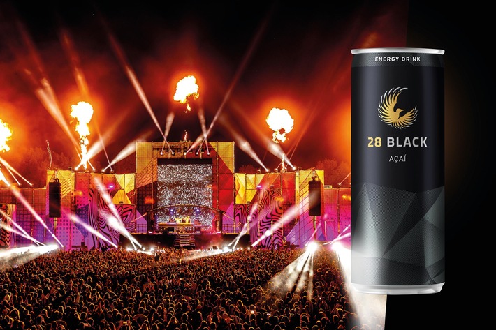 Festival-Power mit 28 BLACK / Die beliebte Energy-Drink-Marke 28 BLACK bringt deutschlandweit Energie und Geschmack auf die Festivals