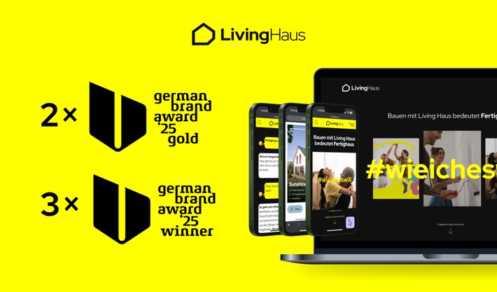 Markenführung mit Herz, Hand und Haltung: Living Haus gewinnt fünfmal beim German Brand Award 2025