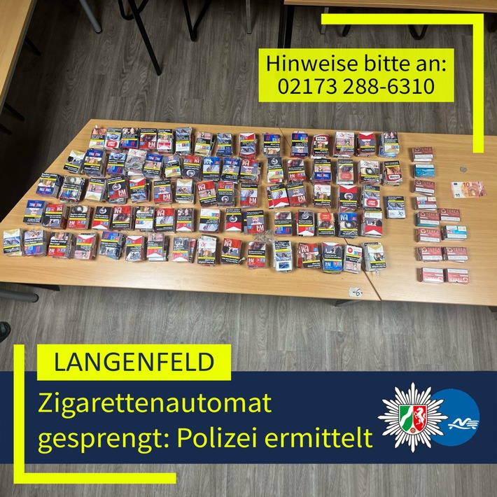 POL-ME: Erneut Zigarettenautomat gesprengt: Polizei ermittelt - 2603126
