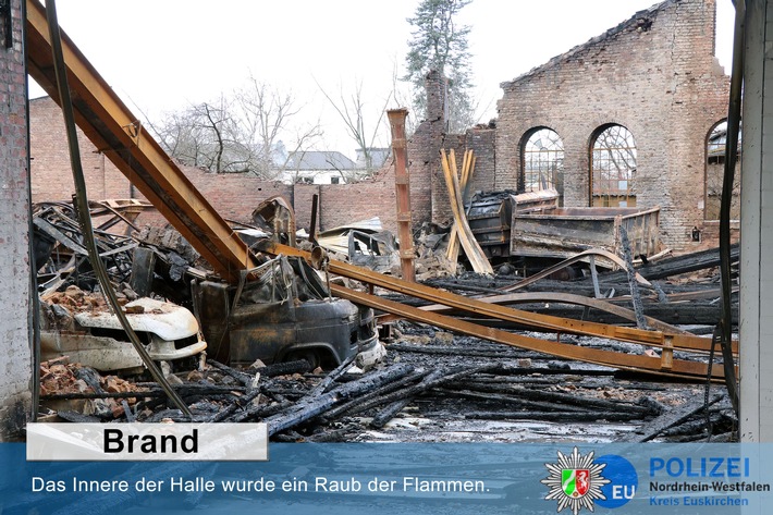 POL-EU: Nach Brand: Kriminalpolizei ermittelt - Schaden in Millionenhöhe
