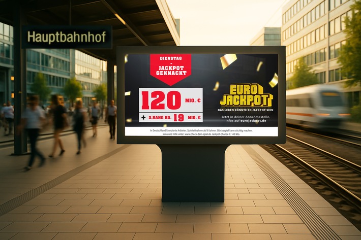Eurojackpot: 120 Mio. Euro nach Berlin / Zusätzlicher Gewinn im zweiten Rang von 21,2 Mio. Euro in NRW