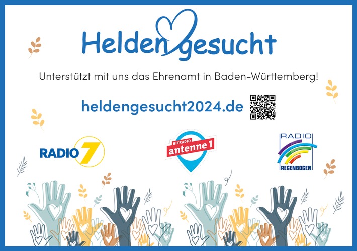 Radio 7, Hitradio antenne 1 und RADIO REGENBOGEN starten im April 2024 Aktionsmonat für das Ehrenamt