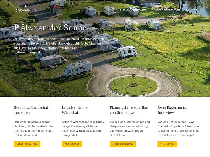 Neue Website reisemobil-stellplatz.info informiert Kommunen und Investoren über Chancen im wachsenden Reisemobiltourismus