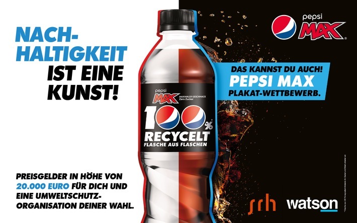 PepsiCo ist überzeugt: Es gibt mehr als eine Lösung auf dem Weg zu nachhaltigeren Verpackungen. Mit der Marke Pepsi MAX ruft PepsiCo deshalb einen Wettbewerb zur kreativen Auseinandersetzung mit dem Thema ins Leben. Gesucht werden Plakat-Ideen, die mit persönlichen Blickwinkelnrund um Verpackungen und Nachhaltigkeit begeistern. Die 100 besten Plakate werden bei einer Vernissage in Berlin ausgestellt. Die drei Top-Platzierten erhalten außerdem Preisgelder im Gesamtwert von 20.000 Euro sowie die Chance, eine Umweltschutzorganisation ihrer Wahl zu unterstützen. Zudem erhalten sie einen ganz besonderen Preis: Ihre Plakate werden am Tag nach der Vernissage über digitale Infoscreens in ganz Deutschland zu sehen sein. Interessierte (ab 18 Jahren) können ihre Entwürfe noch bis zum 27.02.2022 unter https://pepsimaxnachhaltigkeitswettbewerb.de/ einreichen. / Weiterer Text über ots und www.presseportal.de/nr/58045 / Die Verwendung dieses Bildes ist für redaktionelle Zwecke unter Beachtung ggf. genannter Nutzungsbedingungen honorarfrei. Veröffentlichung bitte mit Bildrechte-Hinweis.