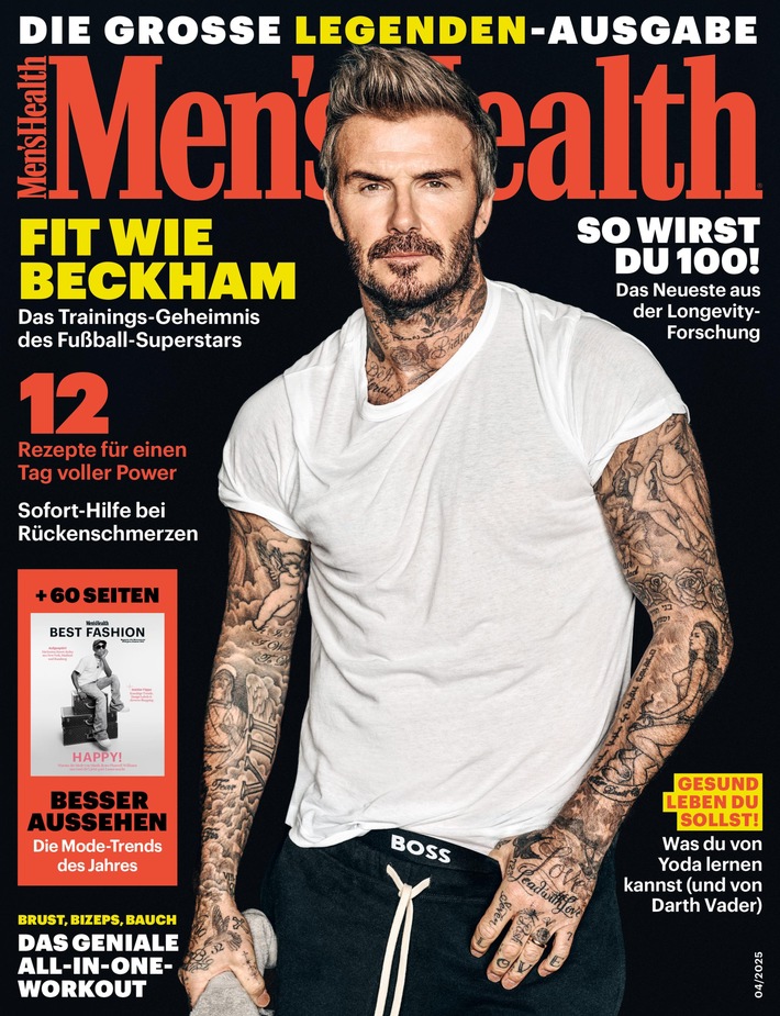 Kochen, Klimmzüge und Padel-Tennis: Mit 50 ist Fußball-Legende David Beckham fitter denn je / XXL-Ausgabe von Men