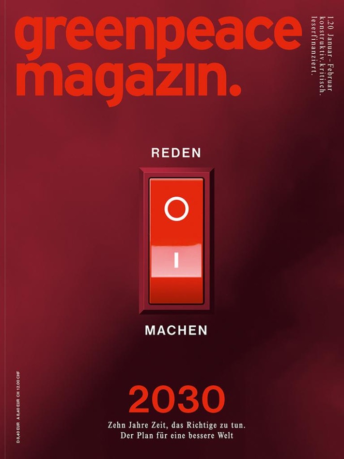 Cover des Jahres 2019: Das &#039;Greenpeace Magazin&#039; legt den Klima-Schalter um