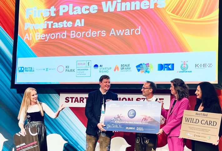 Als Deutschlands beste KI-Lösung ausgezeichnet: PreciTaste AI erzielt ersten Platz bei den AI Beyond Borders Awards 2023 / Ausgezeichnet als bestes Start-up durch das AI Competence Center