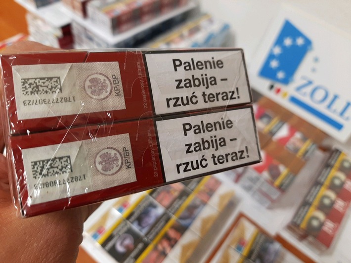 HZA-EF: Zollkontrolle an der tschechischen Grenze / Beamte stellen über 8.000 unversteuerte Zigaretten sicher