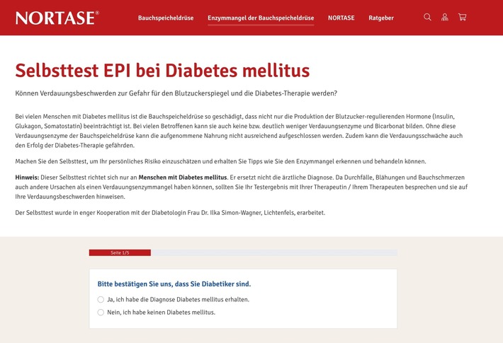 Mangel an Verdauungsenzymen - zusätzliche Gefahr für den Blutzucker bei Diabetikern / Interaktiver Selbsttest zur Einschätzung eines EPI-Risikos