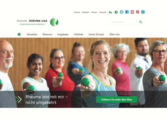 Ihre neue Website www.rheuma-liga.de hat die Deutsche Rheuma-Liga am 30.9.2019 online gestellt. Auf der Startseite wird die Geschichte von Nina erzählt, einer jungen engagierten Frau, die an Rheuma erkrankt ist. *Abdruck erlaubt - Beleg erbeten. Weitere Bildmotive aus den Fotoshootings für die neue Website unter www.rheuma-liga.de/bildmaterial. Weiterer Text über ots und www.presseportal.de/nr/20920 /