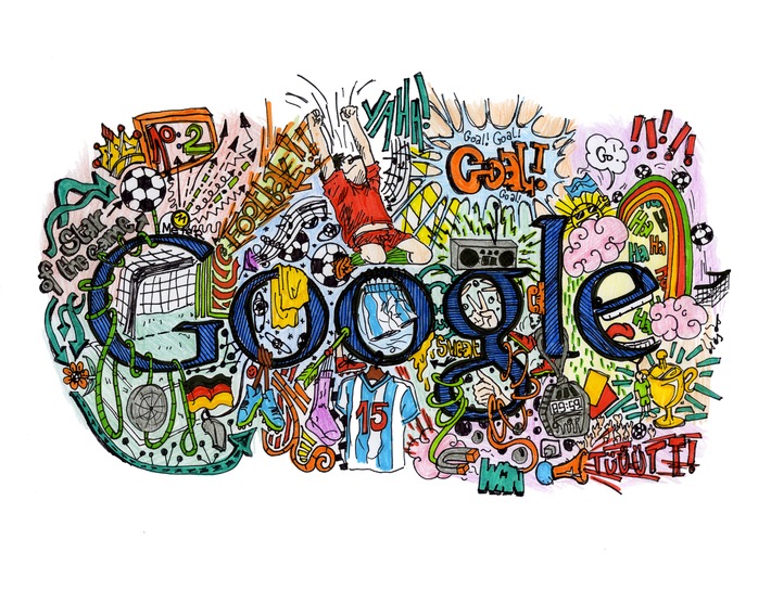 Google macht Stimmung fürs EM-Finale: Am Sonntag stimmt Google seine Homepage-Besucher mit einem ausgefallenen &#039;Doodle&#039; auf das Endspiel der Fußball-EM ein