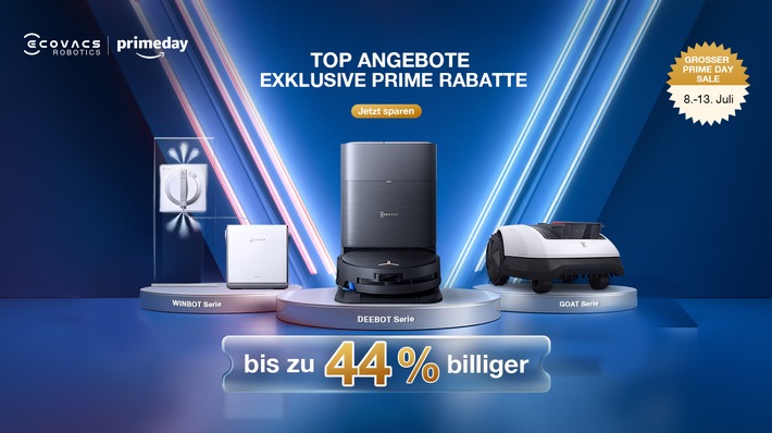 Prime Day Highlights von ECOVACS für Boden, Fenster und Garten / Smarte Reinigung, starke Deals, bis zu 44 Prozent sparen