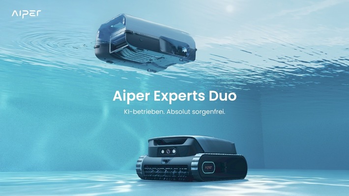 Experts Duo von Aiper: 24/7 Poolpflege mit kognitiver KI für weniger Wartungsaufwand / Intelligentes, solarbetriebenes Reinigungsökosystem für dauerhaft saubere Pools bei minimalem Aufwand