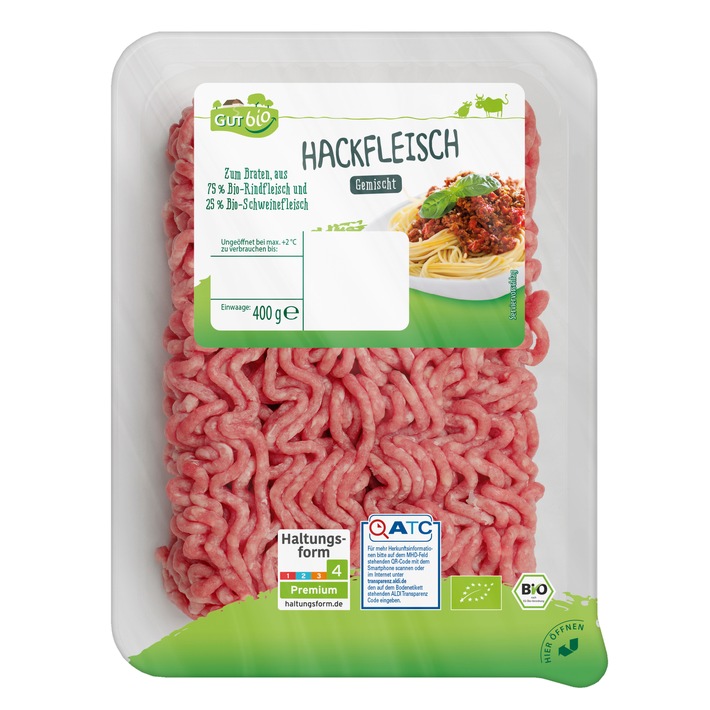 Die Danish Crown Fleisch GmbH ruft &quot;Gut Bio Hackfleisch gemischt, 400g&quot; zurück / betroffen sind Aldi Nord und Aldi SÜD