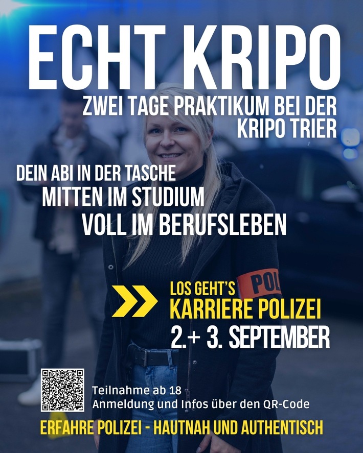 POL-PPTR: Zwei Tage Kriminalpolizei - Mit Praktikum ein Blick hinter die Kulissen!