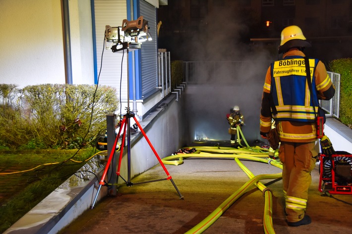 FW Böblingen: Tiefgaragenbrand in der Keltenburgstraße