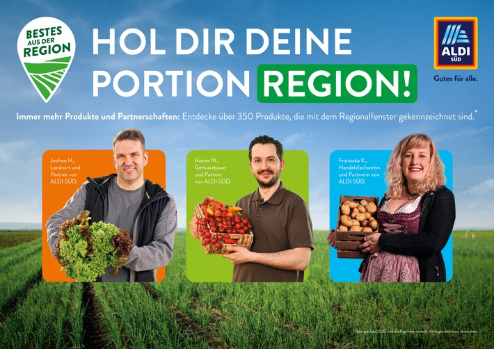 Hol dir deine Portion Region: ALDI SÜD setzt mit neuer Kampagne auf Regionalität